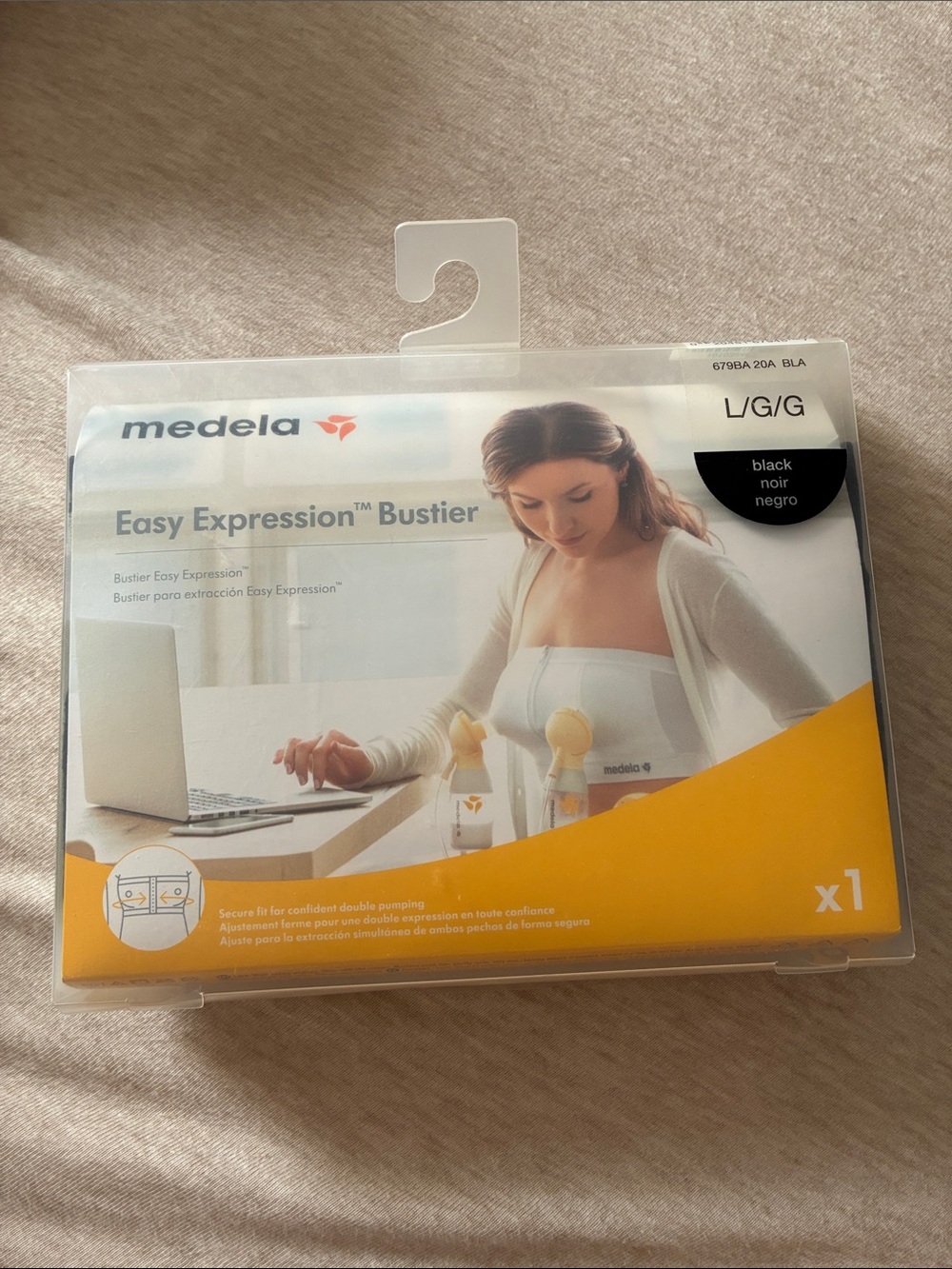 Medela Easy Expression Bustier in Black and Yellow Packaging